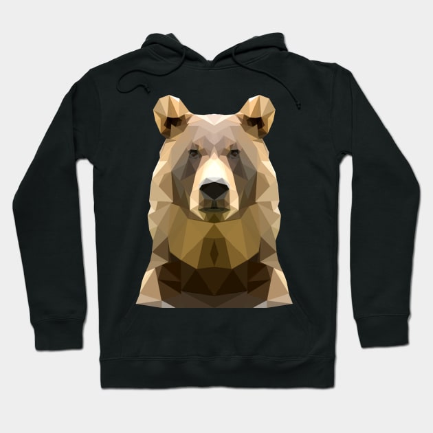 Low Polygon Grizzly Bear Hoodie by SolarFlare